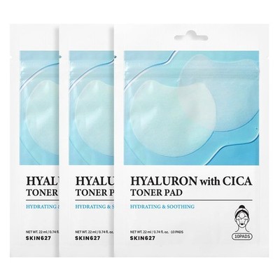 Hyaluron Cica Toner Pads 6 Types Hyaluronic Acid Centella Asiatica 30 Sheets
