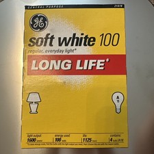 VINTAGE Brand New GE 4-Pack Light Bulbs 100 W A19 Bulbs