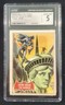 BATMAN TOPPS 1966  #35A - CRIME ABOVE THE HARBOR - RED BAT L