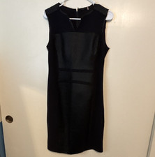 Elie Tahari Women’s Black Solid Sheath Sleeveless Knee Length Zip Dress 8