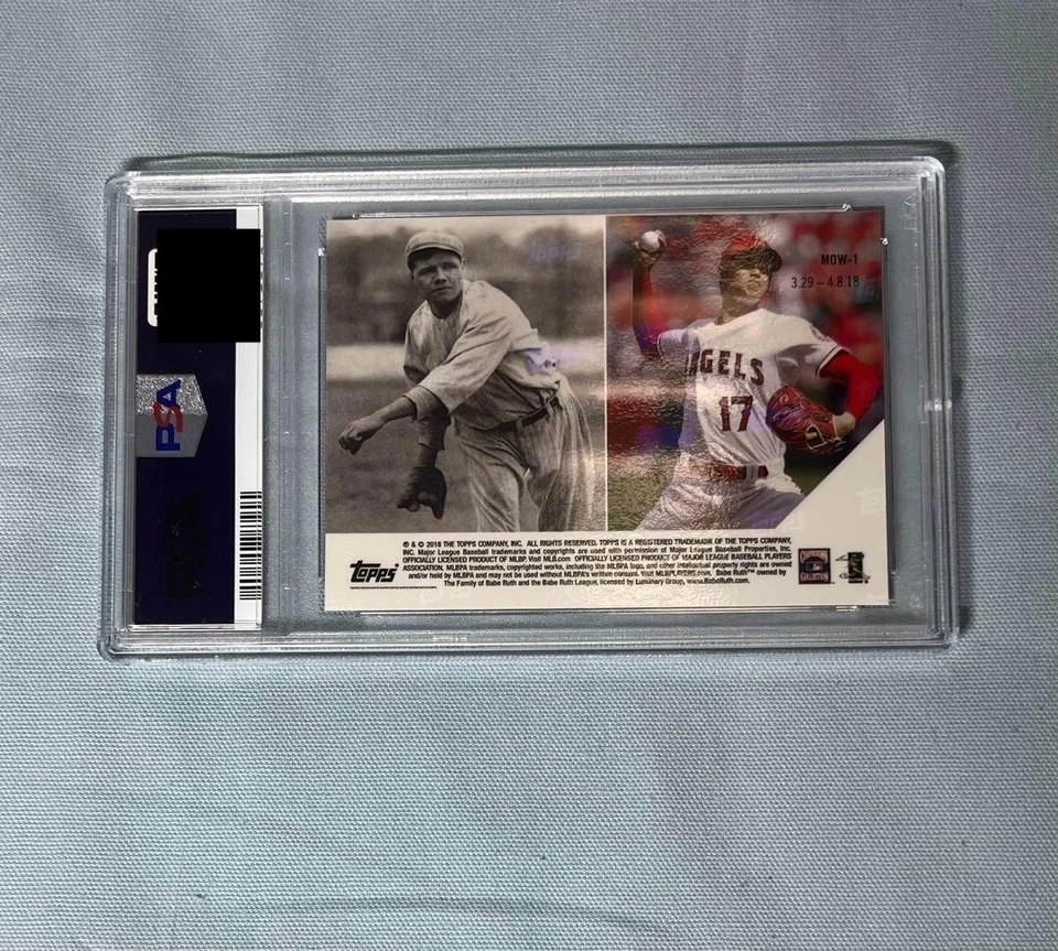 PSA 10 Shohei Ohtani Babe Ruth Collaboration Rookie Card Topps Now MOW1 Japan - Image 3 of 4