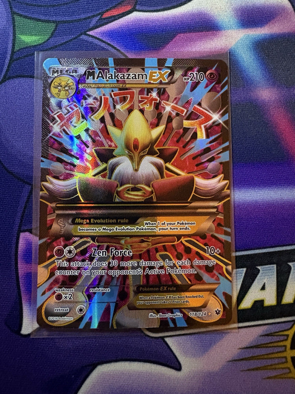 M Alakazam EX 118/124 Holo Full Art Fates Collide Pokemon Card