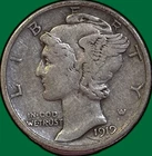 1919-D Mercury Dime Very Fine VF Coin #35721
