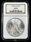 1994 $1 American Eagle NGC MS69 1 oz Silver .999 Fine Bullion Coin