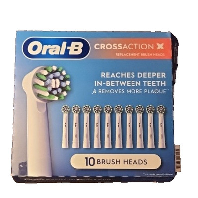 NEW Oral B Replacement Brush Heads Crossaction X 10 Pack Open Box