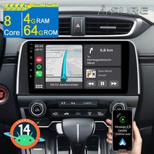 8Core 4+64G Android14 Car Stereo GPS Radio Apple Carplay For Honda CRV 2017-2021