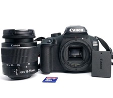 Canon EOS 4000D 18MP DSLR Camera + EF-S 18-55mm Lens + Battery + SD