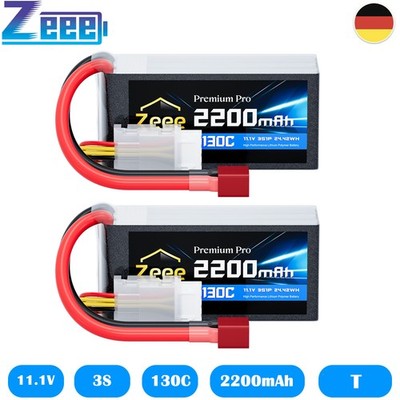 2x Zeee Short 3S 11.1V Lipo Akku T Stecker 2200mAh 130C for RC Auto LKW Airplane