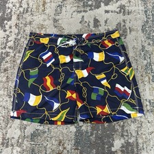 Vintage Polo Ralph Lauren Yacht Nautical Flags Swim Trunks Shorts Mens Sz Large