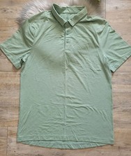 Lululemon Evolution Polo Shirt Short Sleeve Men's Size Large Green Stretch