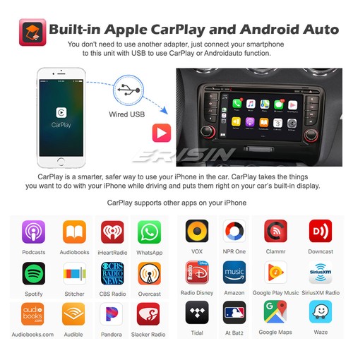 8-Kern DAB+Android 12 Autoradio GPS CarPlay DSP SWC WiFi Navi CD für AUDI TT MK2 - Bild 6 von 12