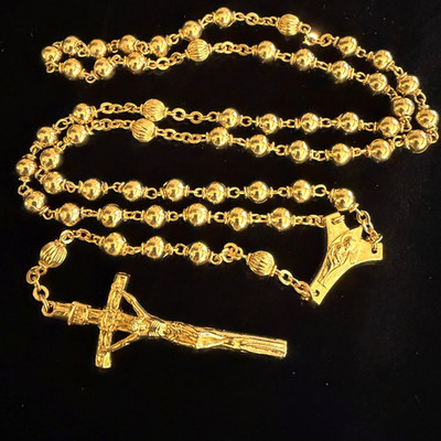 Our Lady of the Snows Gold-tone Metal Bead Catholic Rosary