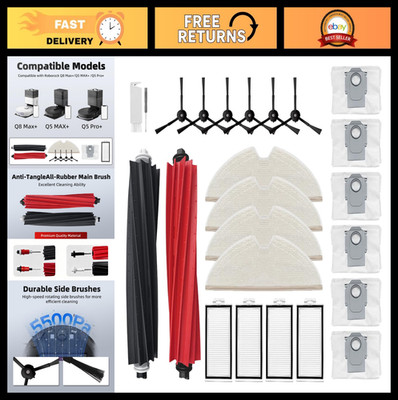 24Pcs Robot Vacuum Accessories Kit - Main Brushes, Mop Cloths, HEPA Filters & Mo