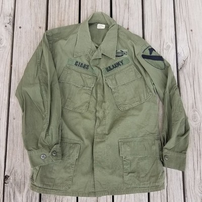 1st Cavalry Div badged Jungle Jacket Named with CIB ARVN BDQ tiger stripe