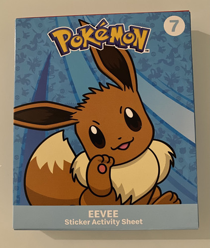 New 2025 McDonald’s Happy Meal Pokémon #7 Eevee Sticker Activity Sheet