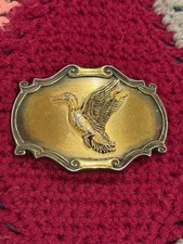 Raintree 1980 Flying Duck Western Americana Belt Buckle Vintage Collectible