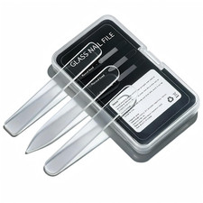 3 in 1 Nano Glass Nail File Set with Storage Case, Double Tempered Glass Fingern