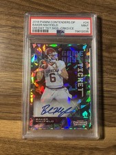 2018 Contenders Draft Game Day Ticket Auto /23 Baker Mayfield Cracked Ice PSA 9