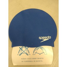 Speedo Adjustable, Hair Protective, Drag Reducing Silicone Swimming Cap, Blue