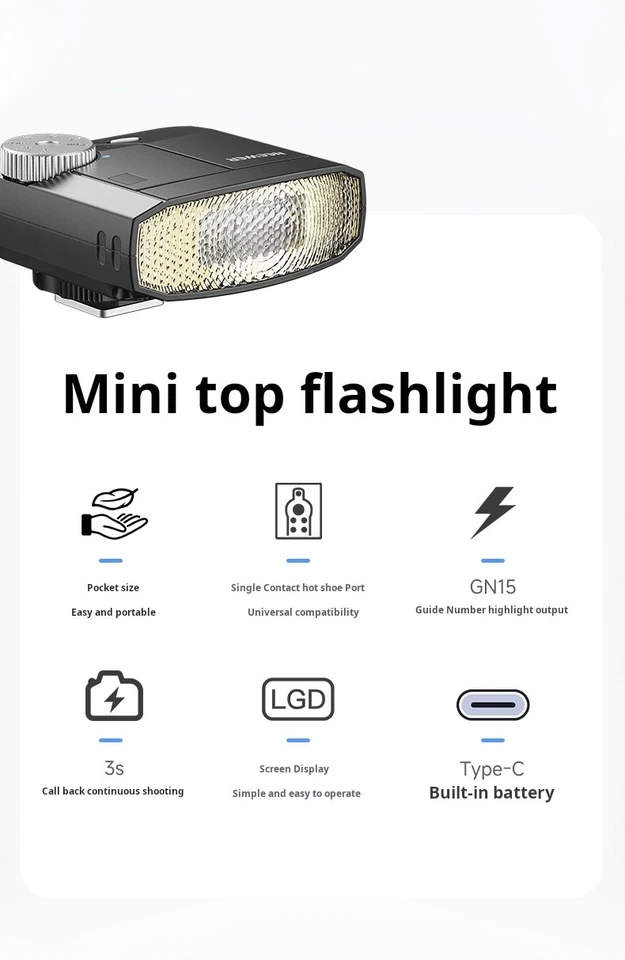 NEEWER Z150 Mini Flash Light Speedlite for Canon Sony Fujifilm Nikon Camera - Image 2 of 4