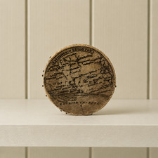 19th Century Silk Pincushion Pin Disc Map of Brighton and Chain Pier RARE C 1825