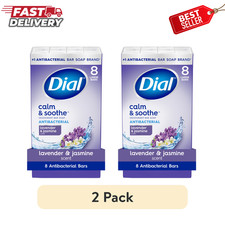 2 Pack Dial Lavender Jasmine Calm Soothe Antibacterial Bar Soap 4 oz 8 Bars