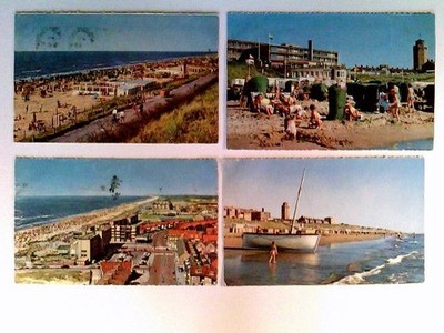 Zandvoort aan Zee, Strand, Ort u.a., versch. Ansichten, Niederlande, 4 AK, gelau