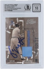 George Brett Royals Signed 2004 Donruss Leather & Lumber #67 #/250 BAS 10 Card