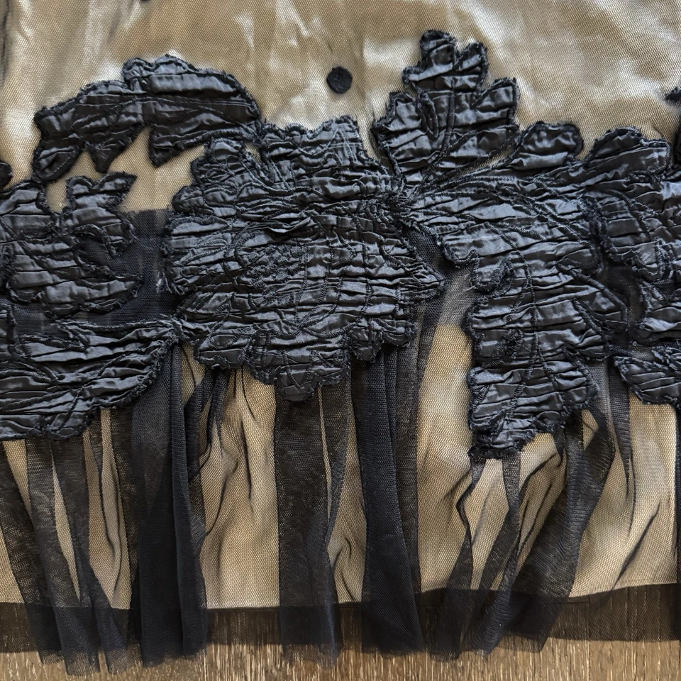 Женское платье Baraschi Anthropologie размер 10 черное тюлевое романтическая вечеринка с вышивкой - Изображение 3 из 4