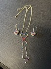 Betsy Johnson Rhinestone Heart Necklace & Earring Set — photo 3