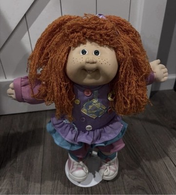 1989 designer line cabbage patch hm# 19 red crimp hair green eyes freckles.