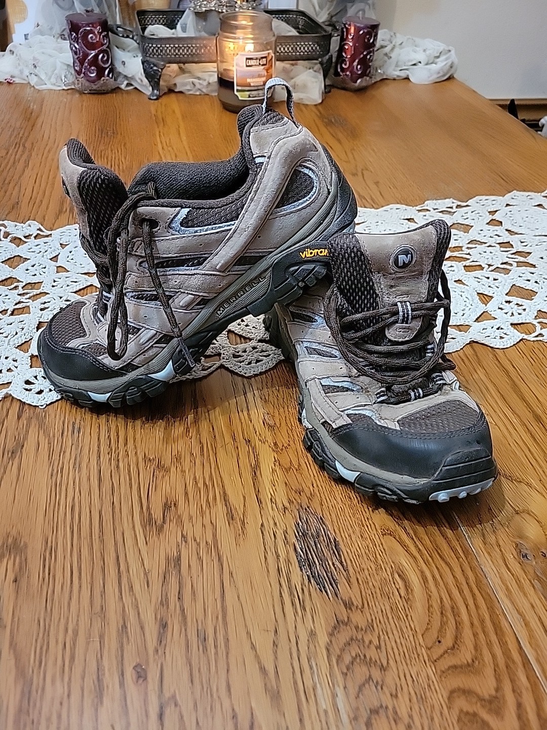 Scarpe da trekking Merrell donna Moab 3 taglia 9 suola Vibram grigio blu colore fumo