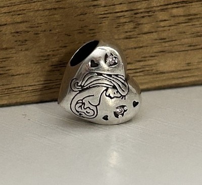 S925 Sterling Silver Bead charm Where Life Begins Love Never Ends Pregnant Mom
