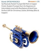 MINI POCKET New BLUE BRASS Finish Bb Pocket Trumpet