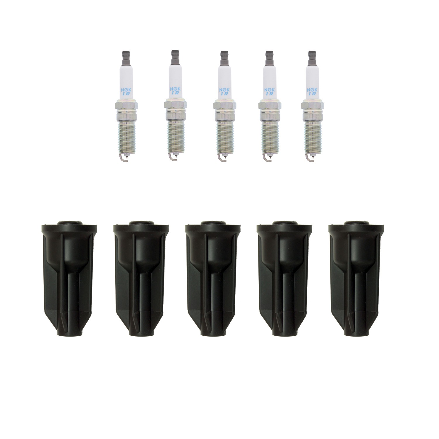 NGK 5 Laser Iridium Spark Plugs  NGK Coil Boots Kit for Canyon Colorado H3 L5