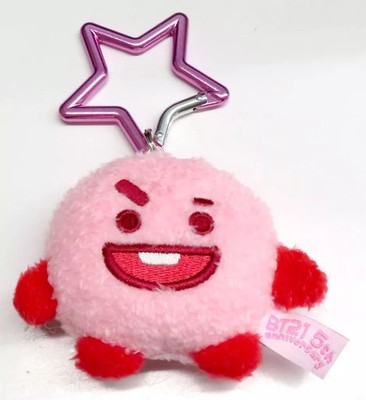 BT21 SHOOKY Schlüsselanhänger 5th Anniversary Maskottchen Pink/Rot Karabiner