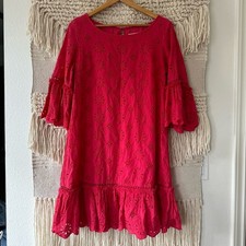 Anthropologie Dani Lace Eyelet Shift Dress sz 10