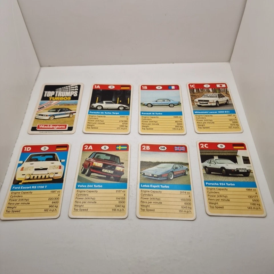 Vintage Waddingtons Top Trumps International Series 1983 - 1985 Turbos - Image 3 of 4