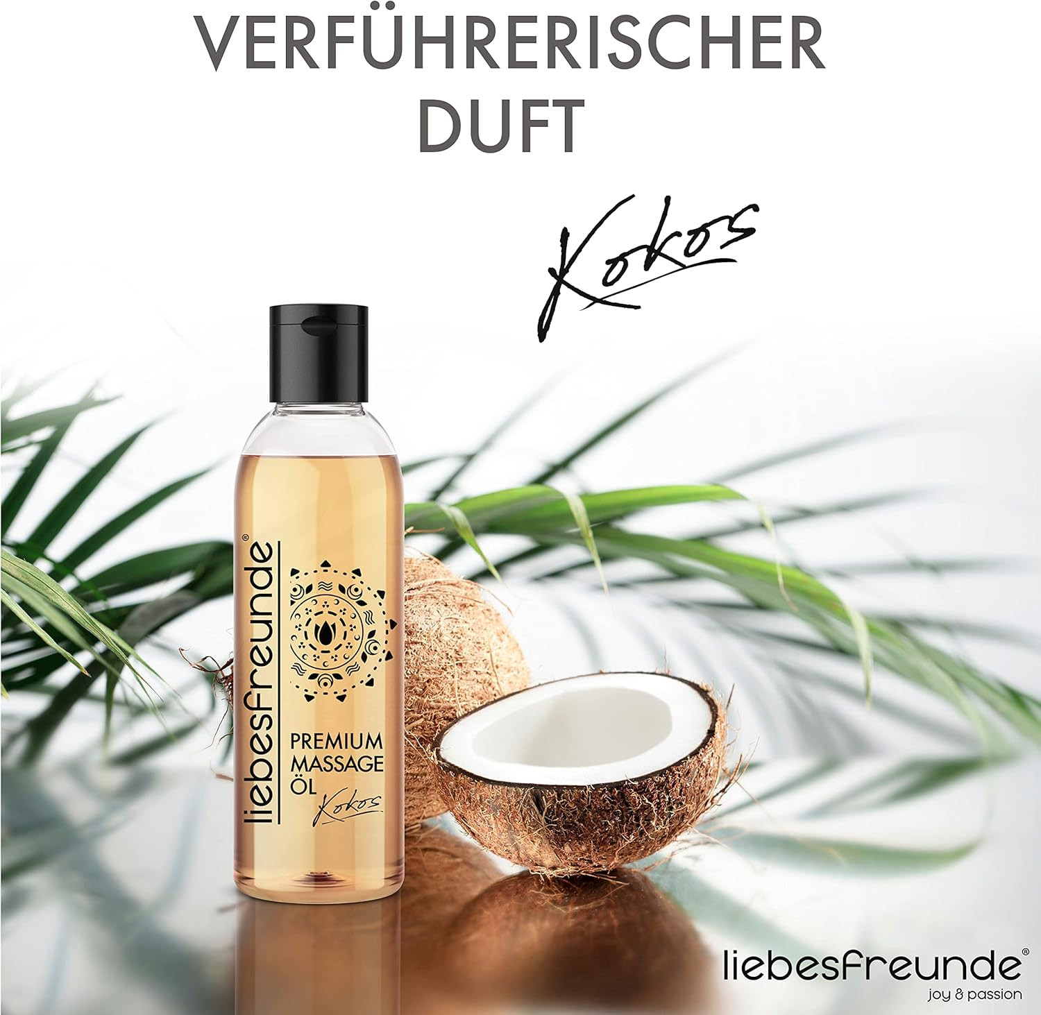 Liebesfreunde Erotik Massageöl Kokos zur Entspannung, Erotisches Massg, 150ml