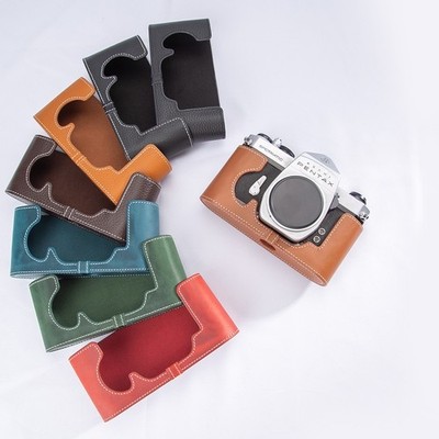Handmade Genuine Real Leather Half Camera Case Bag Cover For Pentax SP