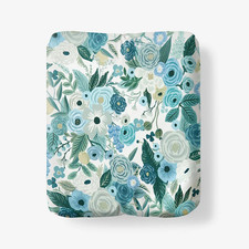 Rifle Paper Co Garden Party Cotton Percale Fitted Sheet Teal King