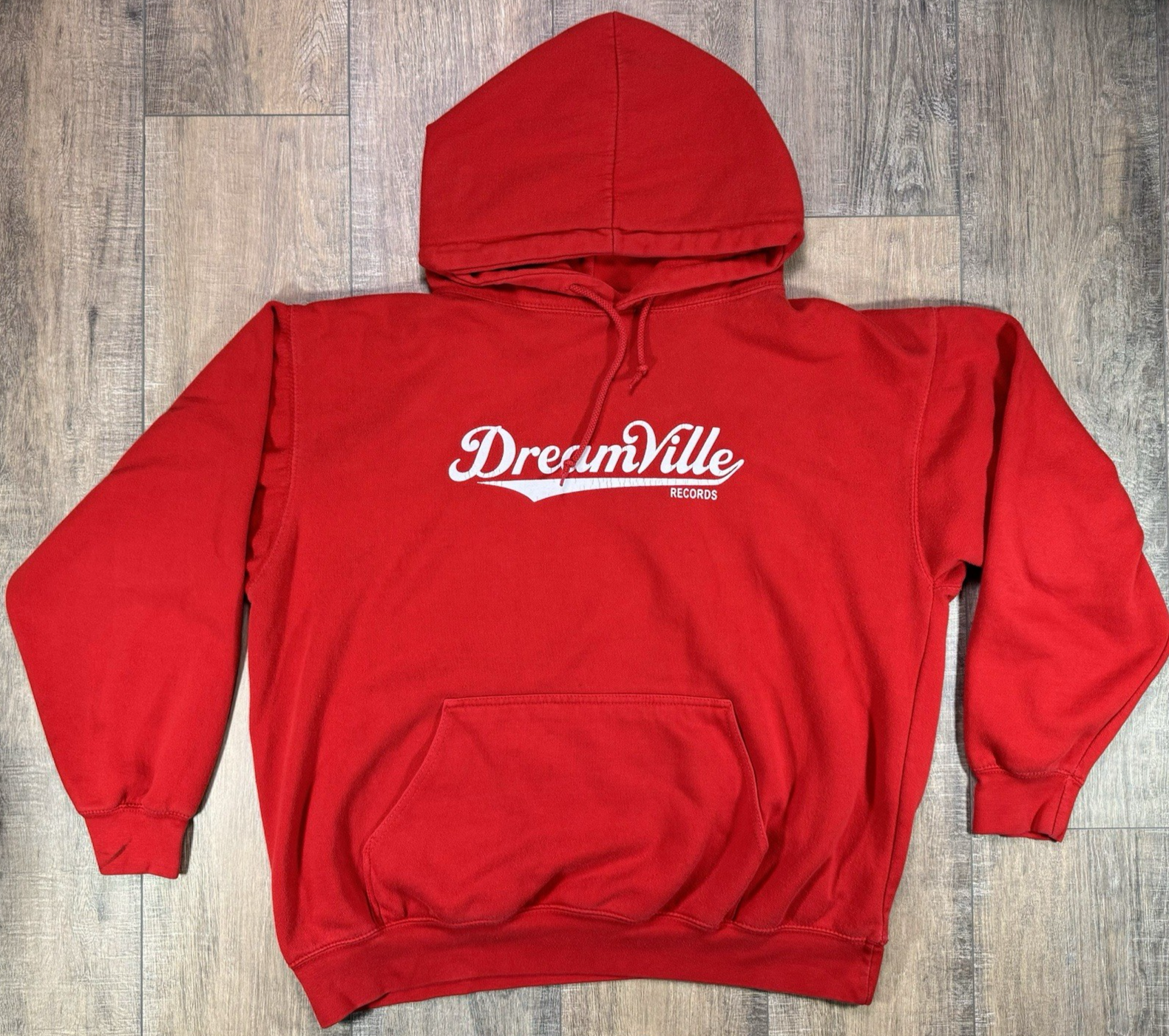 Dreamville Records J. Cole Pullover Hooded Sweatshirt Red Men's Size XL Tour