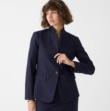 NWT J.Crew Regent Blazer in Navy Blue Four Season Stretch Single Button Jacket 6