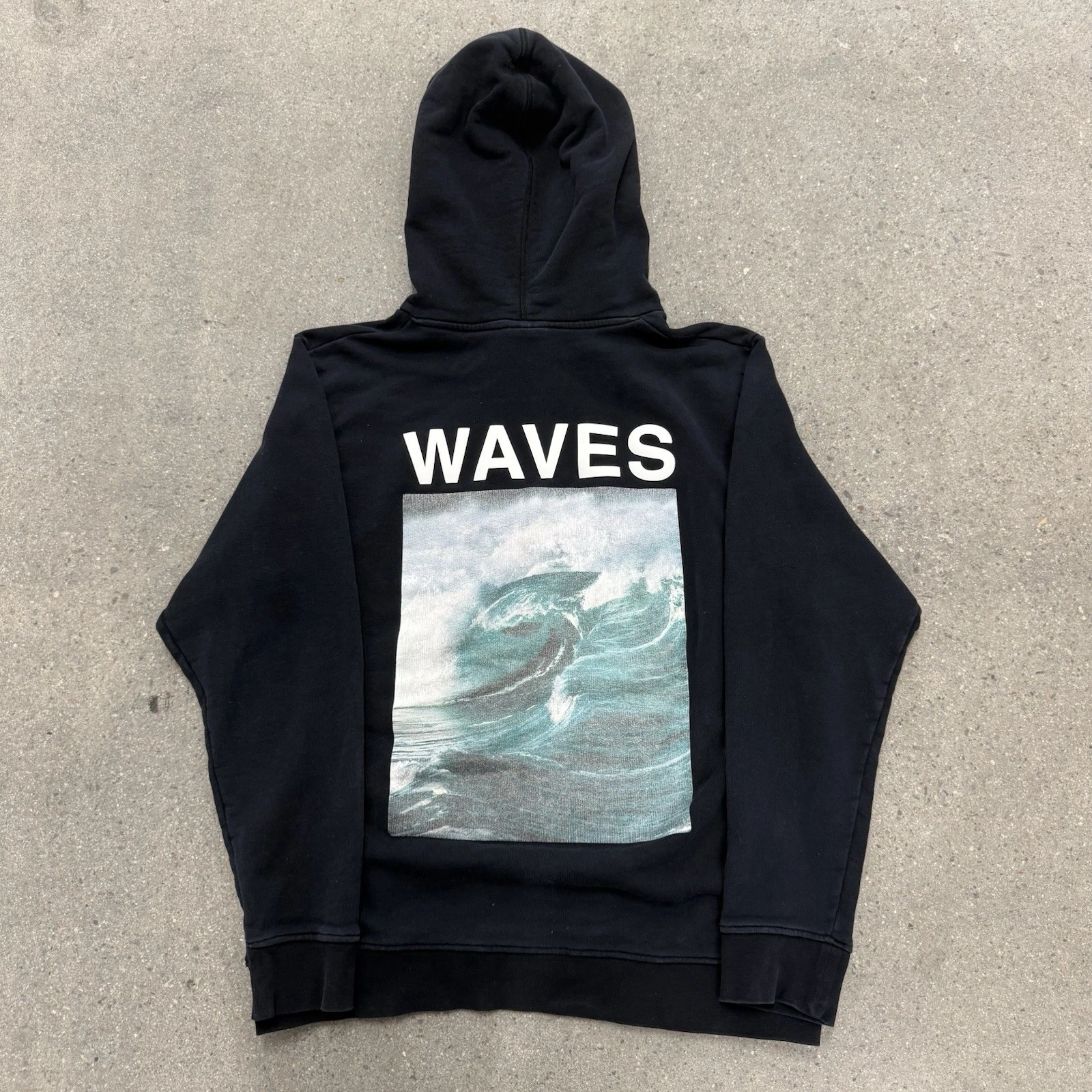 Felpa con cappuccio pullover Marcelo Burlon uomo nero onde grafica taglia media