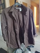 Liz Claiborne. Brown Women's Button-down Shirt Size XL. Preowned,  see photos.