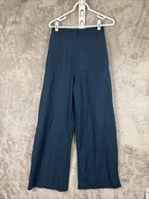 NWT Zara Blue Wide Leg Elastic Waist Relaxed Trousers Size Pants Palazzo Medium