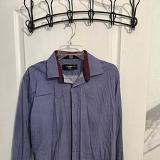 Versace 19-69 Abbigliamento Sportivo SRL Men's Purple  Plaid Dress Shirt L