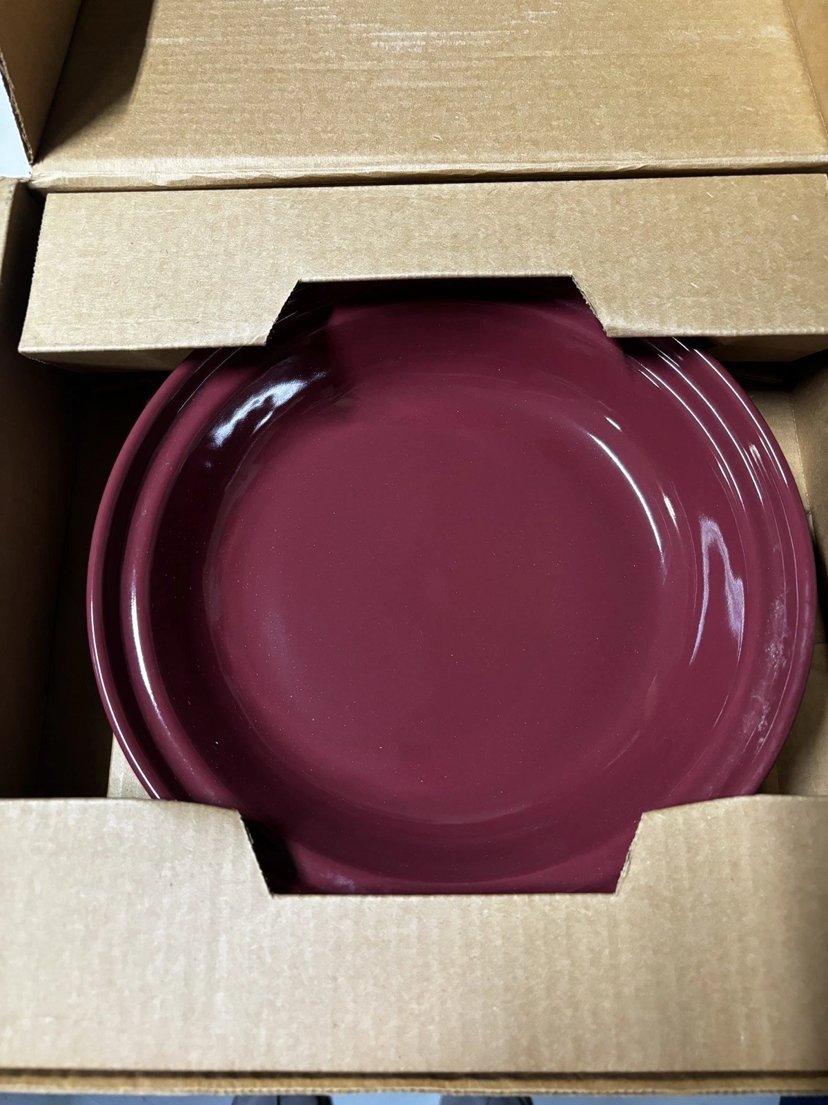 Longaberger Pottery Woven Traditions Pie Plate Dish 10” Red USA New with box