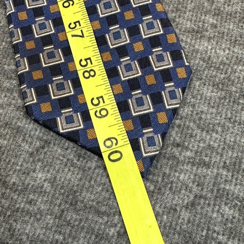 Stafford Executive Mens Tie 100% Silk Blue Geometrical Wide Classic NeckTie - Picture 7 of 8