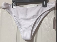 SHADE  SHORE Women  s White Swim Bikini Bottoms Extra Cheeky NWT Size M 8-10 
